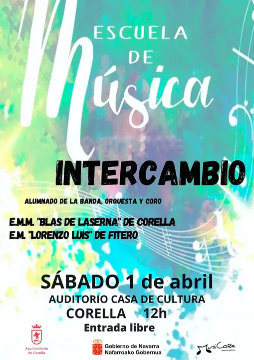 Intercambio musical en Corella entre la Escuela Municipal de M&uacute;sica &lsquo;Blas de Laserna&rsquo; de Corella y la Escuela de M&uacute;sica &lsquo;Lorenzo Luis&rsquo; de Fitero