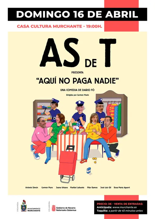 Teatro en Murchante &lsquo;Aqu&iacute; no paga nadie&rsquo; con As de T