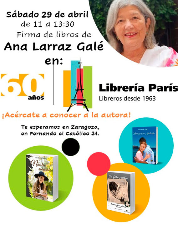 Firma de libros en Zaragoza de la escritora taustana Ana Larraz Galé