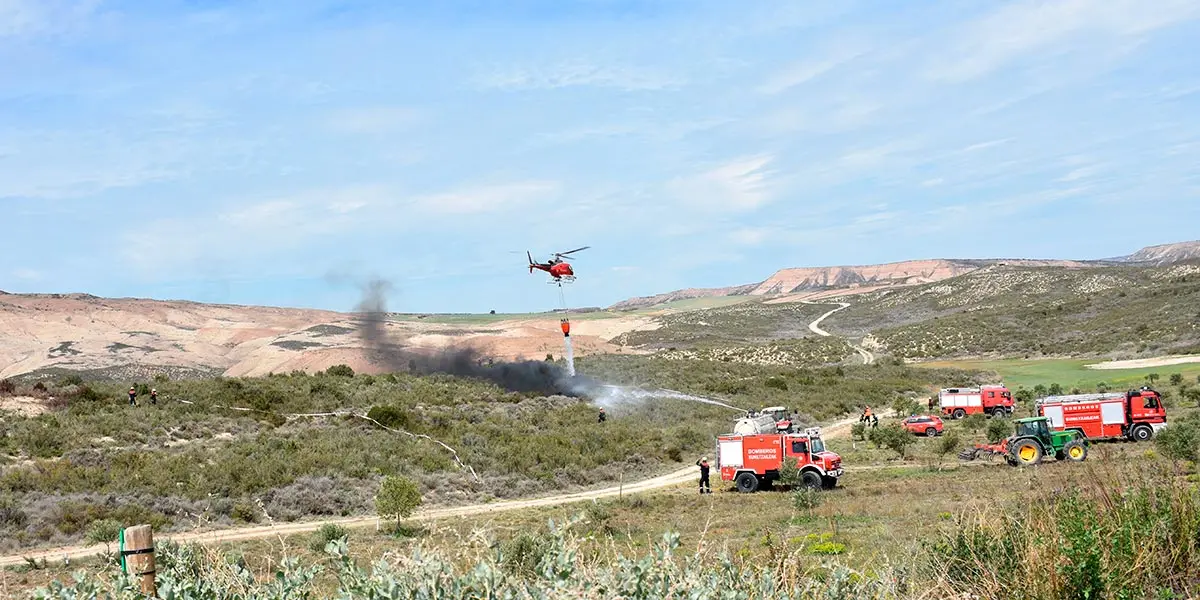 Bardenas simulacro incendio