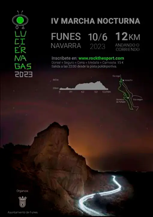 IV Marcha nocturna &lsquo;Luci&eacute;rnagas de Pe&ntilde;al&eacute;n&rsquo; 2023 en Funes