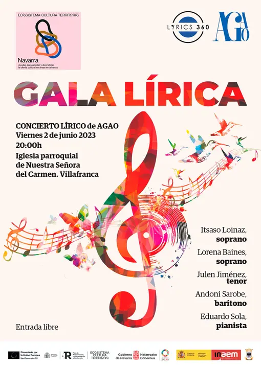 Concierto l&iacute;rico en Villafranca de AGAO