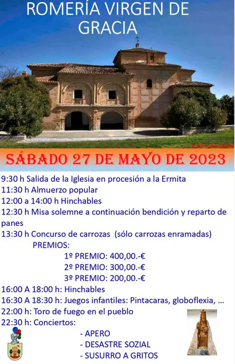 Romer&iacute;a Virgen de Gracia 2023 en C&aacute;rcar