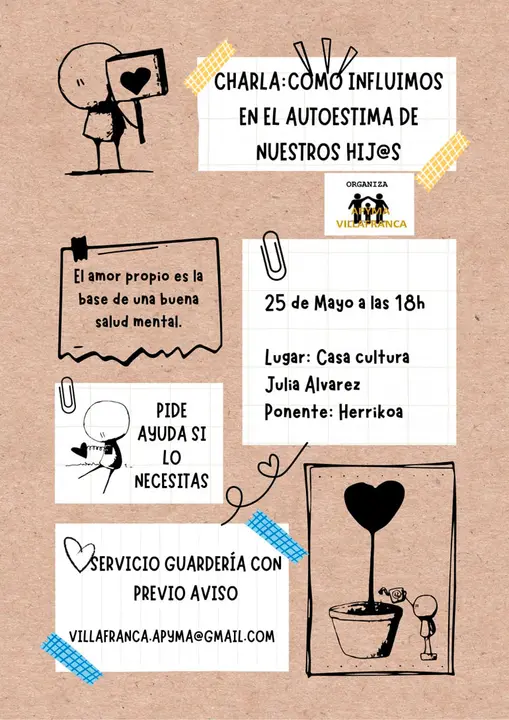 Charla en Villafranca &lsquo;C&oacute;mo influimos en el autoestima de nuestros hijos&rsquo;
