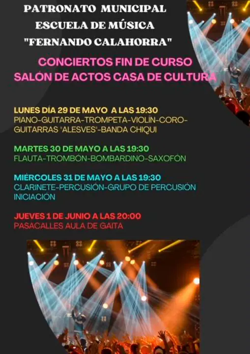 Conciertos fin de curso en Villafranca de la Escuela de M&uacute;sica &lsquo;Fernando Calahorra&rsquo;