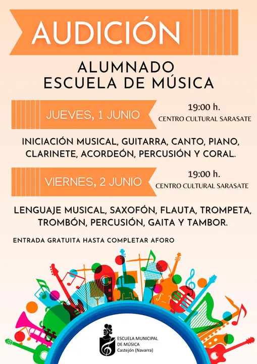Audici&oacute;n del alumnado de la Escuela de M&uacute;sica de Castej&oacute;n