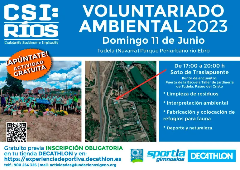 Voluntariado Ambiental &lsquo;CSI R&iacute;os&rsquo; 2023 en Tudela