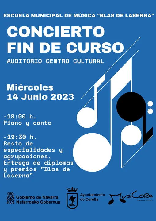 Concierto fin de curso en Corella de la Escuela de M&uacute;sica Blas de Laserna