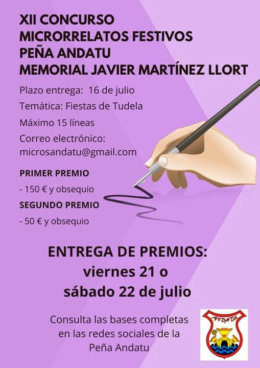 XII Concurso de microrrelatos festivos Peña Andatu ‘Memorial Javier Martínez Llort’