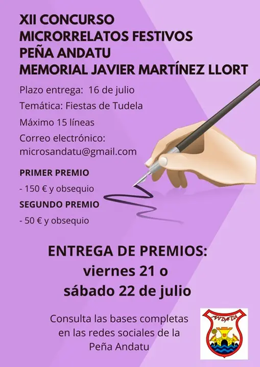 XII Concurso de microrrelatos festivos Pe&ntilde;a Andatu &lsquo;Memorial Javier Mart&iacute;nez Llort&rsquo;
