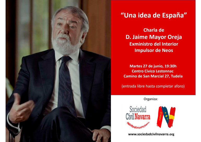 Conferencia en Tudela ‘Una idea de España’ a cargo de Jaime Mayor Oreja