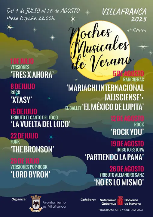 IV Noches musicales de verano 2023 en Villafranca