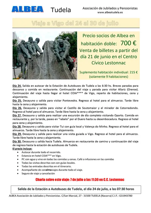 Viaje de Albea Tudela a Vigo