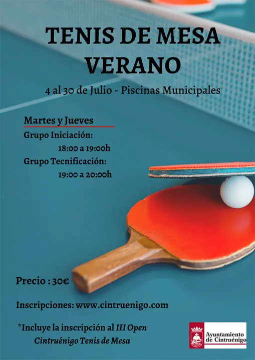 Tenis de mesa de verano en Cintru&eacute;nigo
