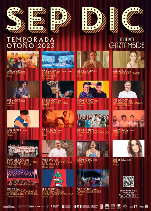 Programaci&oacute;n septiembre diciembre 2023 del Teatro Gaztambide de Tudela