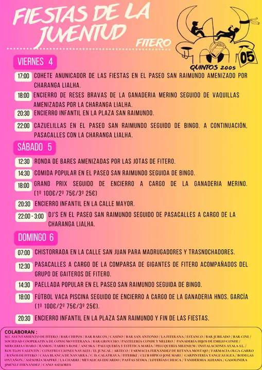 Programa de Fiestas de la juventud 2023 en Fitero