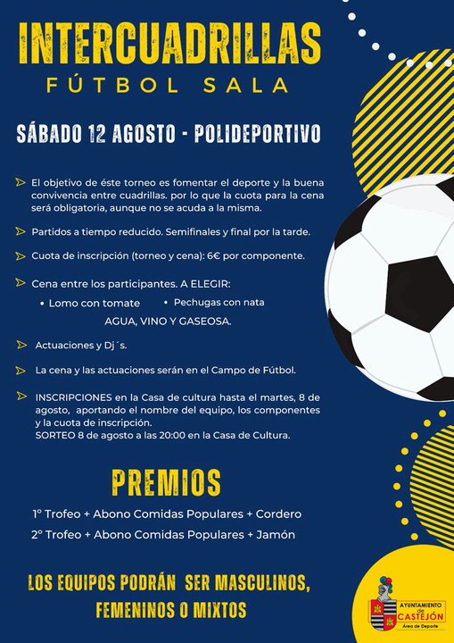 Torneo de Fútbol Sala Mixto Intercuadrillas 2023 en Castejón
