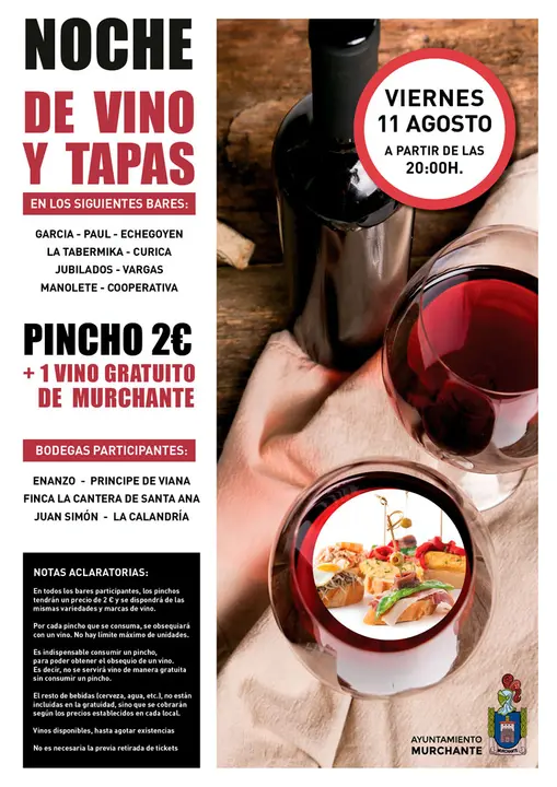 10&ordf; Noche de Vino y Tapas 2023 en Murchante