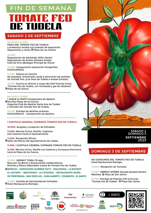 Fin de semana del Tomate Feo de Tudela 2023 programa