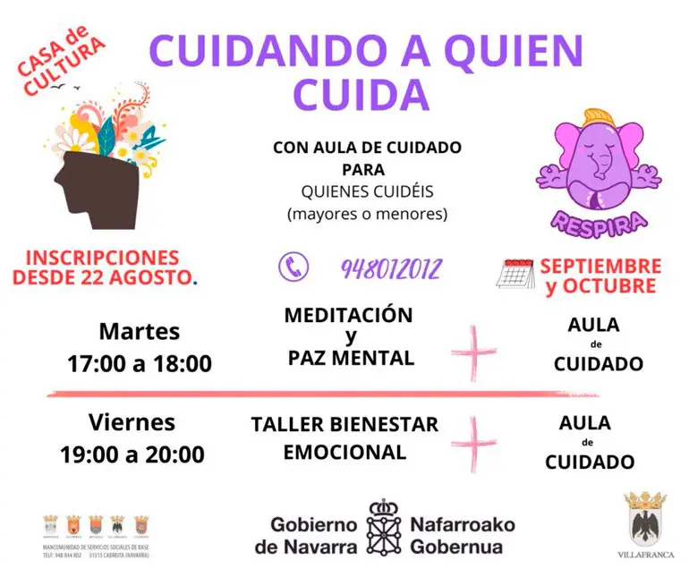 Taller en Villafranca &lsquo;Cuidando a quien cuida&rsquo;