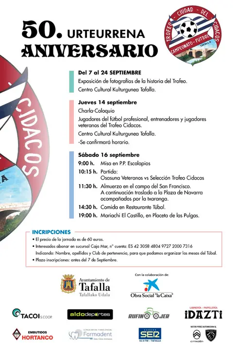 50 Aniversario del Trofeo de f&uacute;tbol Ciudad del Cidacos 2023 en Tafalla