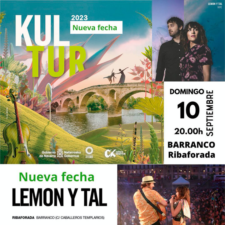 Kultur 2023 en Ribaforada Concierto de Lemon y tal