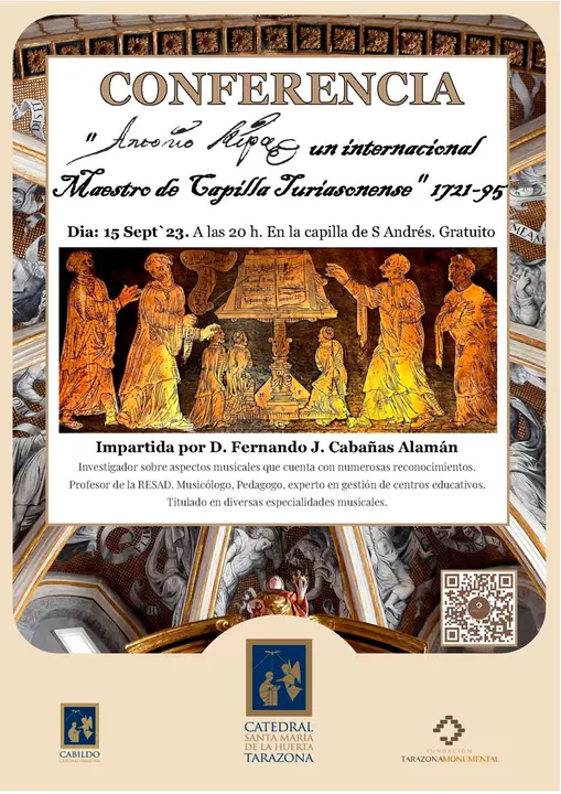 Conferencia en Tarazona&nbsp;&lsquo;Antonio Ripa. Un internacional Maestro de Capilla turiasonense (1721&ndash;1795)&rsquo;