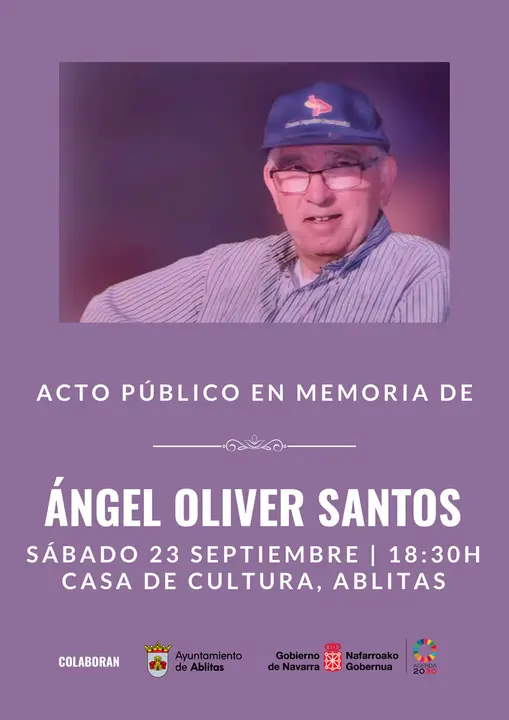 Acto p&uacute;blico en Ablitas en memoria de &Aacute;ngel Oliver Santos