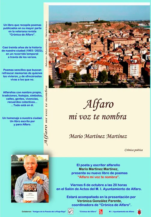 Presentaci&oacute;n en Alfaro del poemario &lsquo;Alfaro mi voz te nombre&rsquo; de Mario Mart&iacute;nez