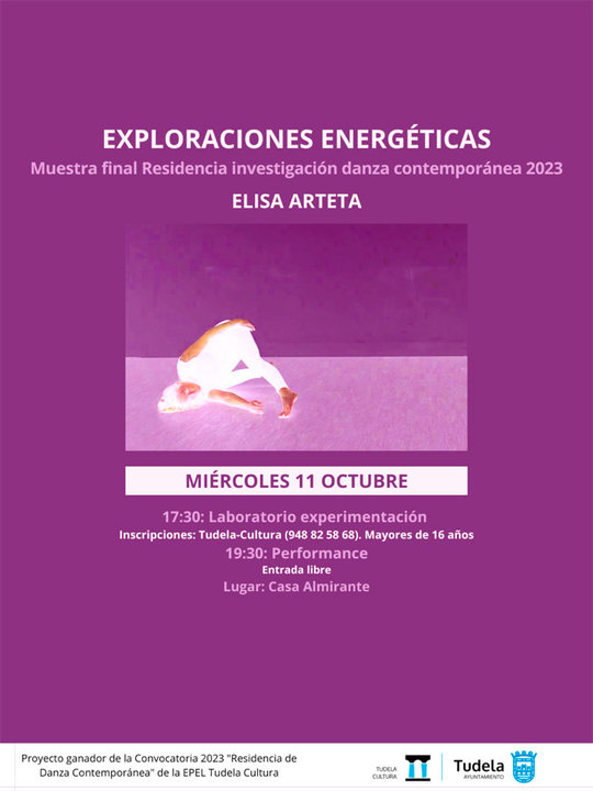 Muestra en Tudela de danza contemporánea ‘Exploraciones energéticas’ con Elisa Arteta