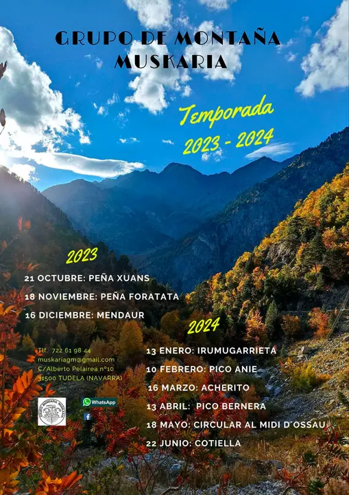 Salidas temporada 2023 2024 del Grupo de Monta&ntilde;a Muskaria