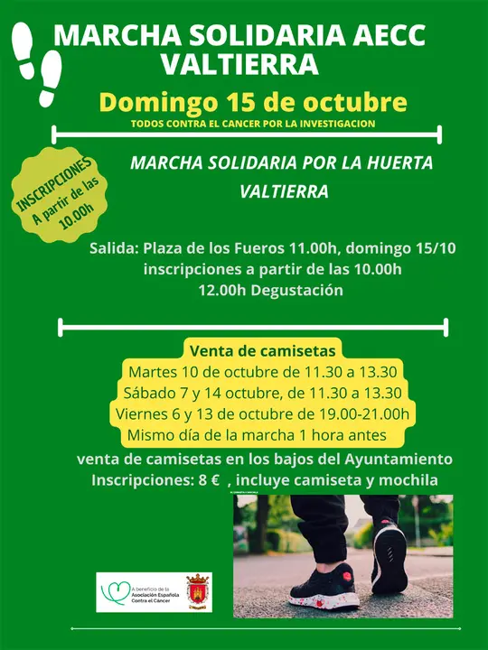 Marcha solidaria Asociaci&oacute;n Espa&ntilde;ola Contra el C&aacute;ncer de Navarra 2023 en Valtierra