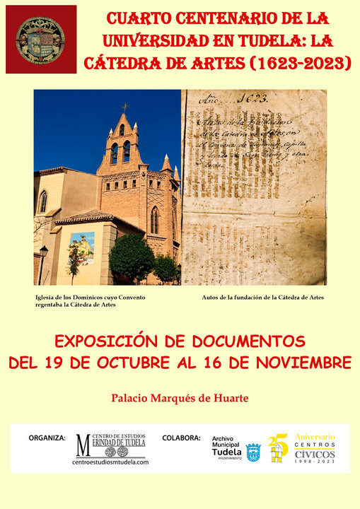 Exposición en Tudela ‘Cuarto centenario de la universidad en Tudela. La cátedra de artes (1623 2023)’