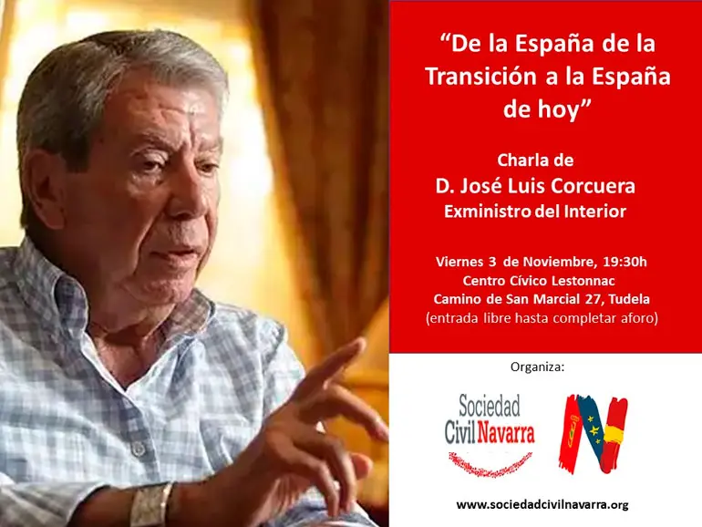 Charla en Tudela &lsquo;De la Espa&ntilde;a de la Transici&oacute;n a la Espa&ntilde;a de hoy&rsquo; con Jos&eacute; Luis Corcuera