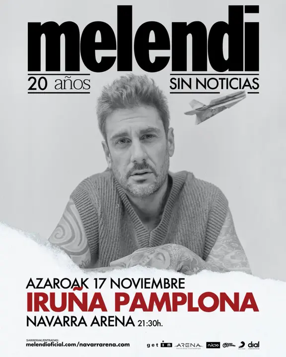 Concierto en Pamplona &rsquo;20 a&ntilde;os sin noticias&rsquo; de Melendi