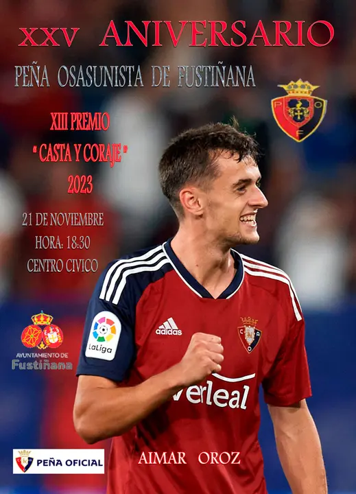 XIII Premio Casta y Coraje 2023 en Fusti&ntilde;ana a Aimar Oroz