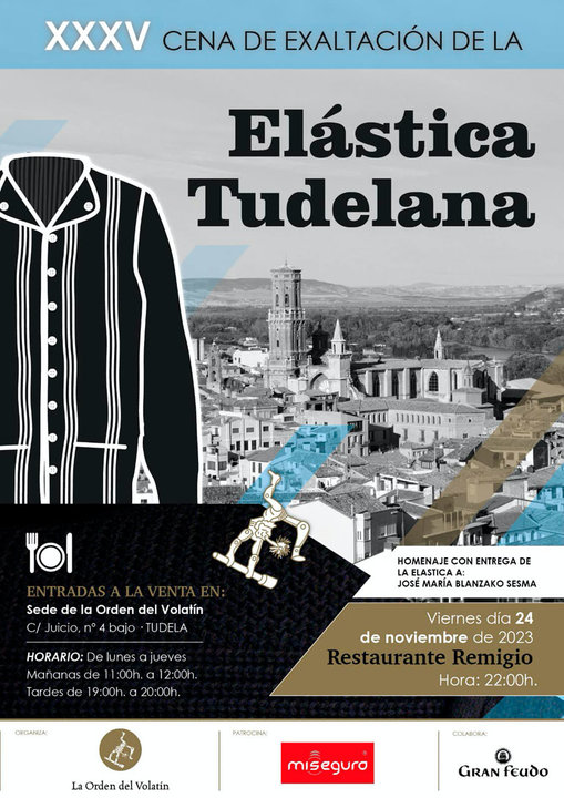 XXXV Cena de exaltación de la Elástica Tudelana 2023 en Tudela