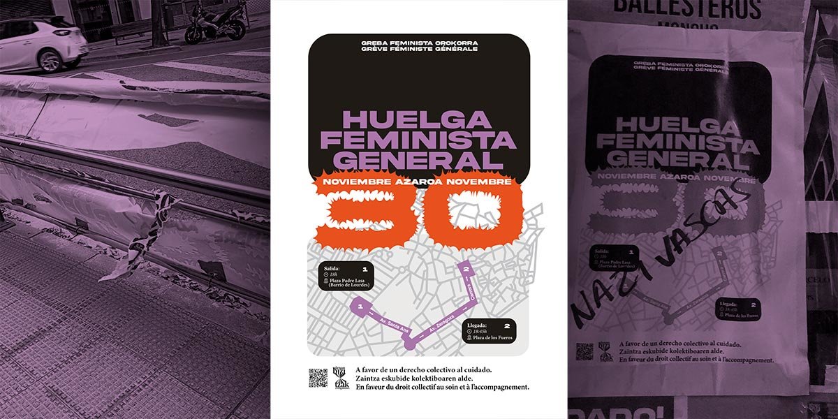 La Plataforma Feminista Tudela denunció públicamente actos de vandalismo y agresión dirigidos contra el colectivo
