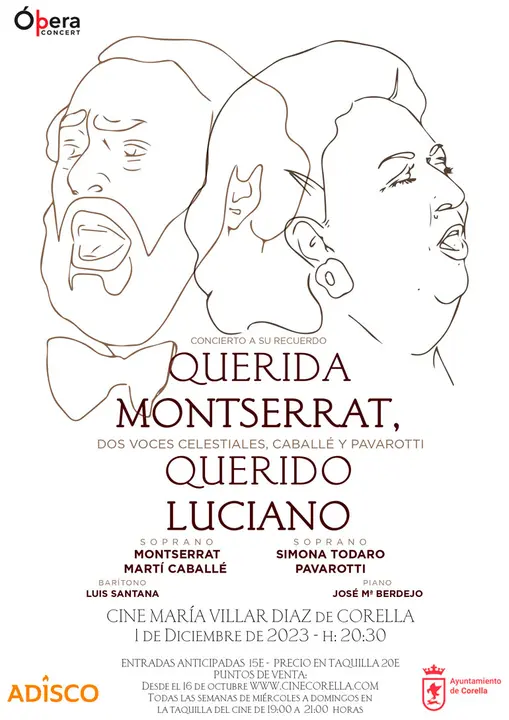 Gala l&iacute;rica en Corella &lsquo;Querida Montserrat, Querido Luciano&rsquo;