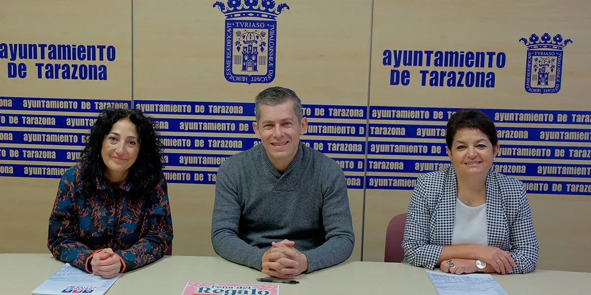 Utrilla, Docando y Tarazona en la presentaci&oacute;n de la campa&ntilde;a de Navidad en Tarazona