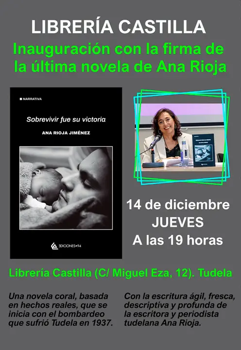 Presentaci&oacute;n en Tudela del libro &lsquo;Sobrevivir fue su victoria&rsquo; de Ana Rioja Jim&eacute;nez