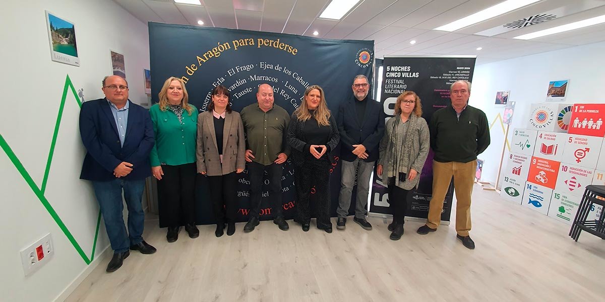 La rueda de prensa de presentación del Festival Literario Nacional ‘5 noches Cinco Villas’ tuvo lugar en la sede de la Comarca de Cinco Villas el 20 de diciembre