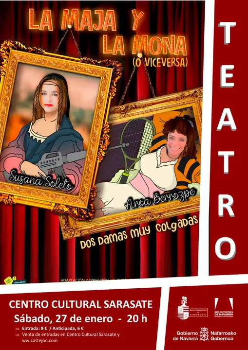 Teatro en Castej&oacute;n &lsquo;La maja y la mona (o viceversa)&rsquo; con Susana Soleto y Aroa Berrozpe 'Dos damas muy colgadas'