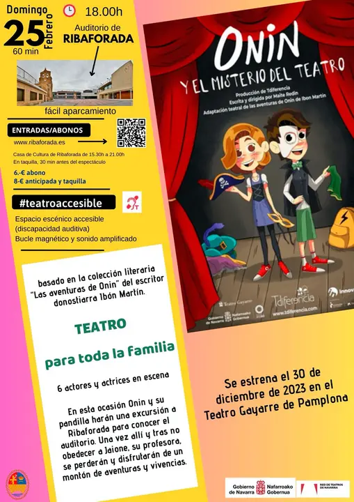 Teatro familiar en Ribaforada &lsquo;Onin y el misterio del teatro&rsquo;