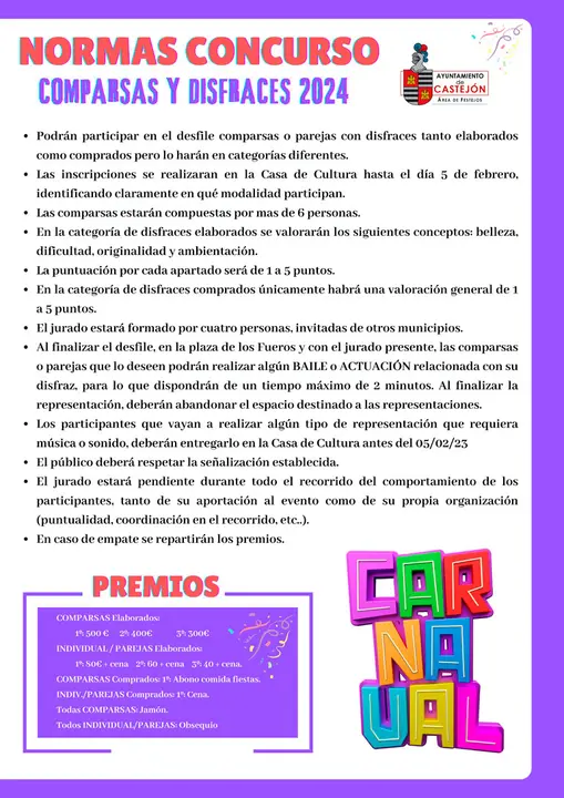 Carnaval 2024 en Castej&oacute;n concurso