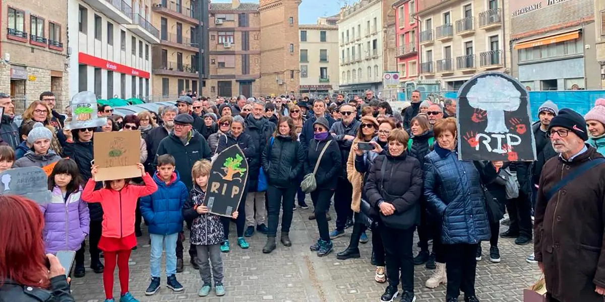 Funeral por los &aacute;rboles del muro en Tudela 1