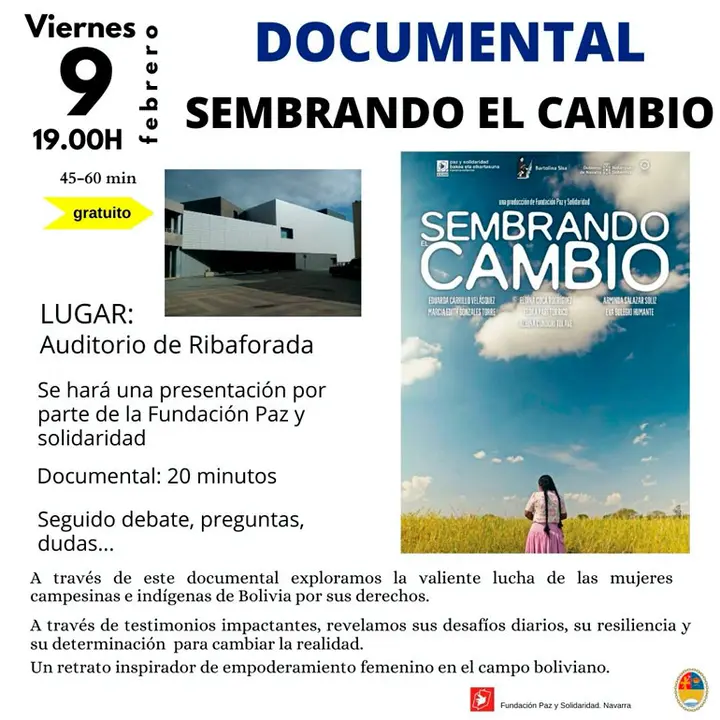 Proyecci&oacute;n en Ribaforada del documental &lsquo;Sembrando el Cambio&rsquo;