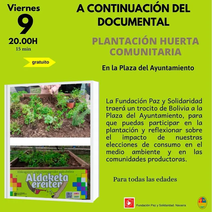 Plantaci&oacute;n en Ribaforada de una huerta comunitaria