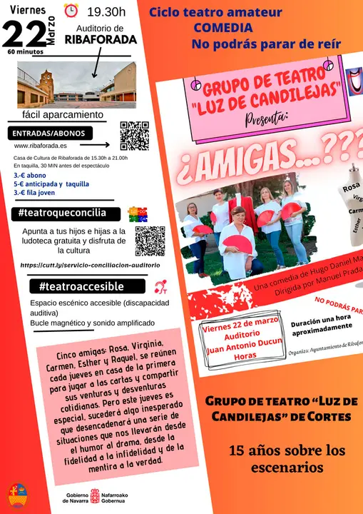 Teatro en Ribaforada &lsquo;&iquest;Amigas &rsquo;