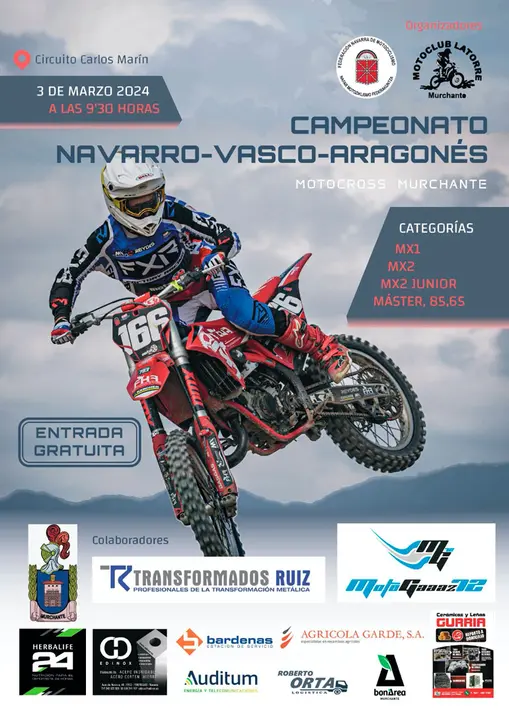 Campeonato Vasco Navarro Aragon&eacute;s de motocross 2024 en Murchante